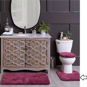 brand new Nestwell Performance Bathroom Toilet Contour Rug in Dry Rose color